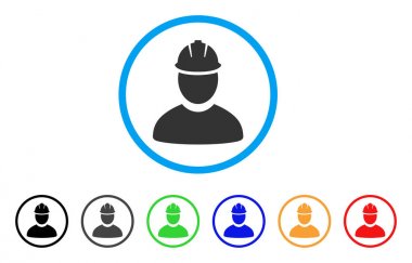 İşçi yuvarlak simge