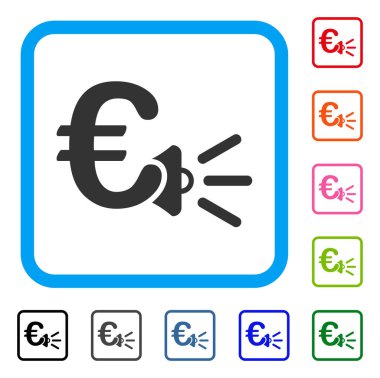 Euro reklamlar megafon simgesi çerçeveli