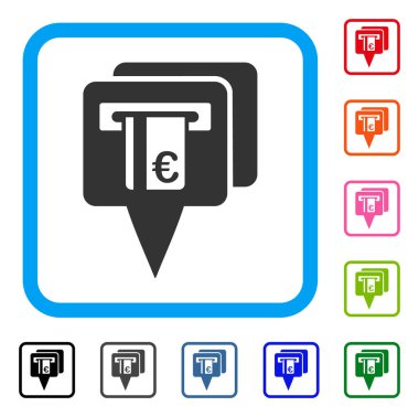 Euro Atm işaretçiler simgesi çerçeveli