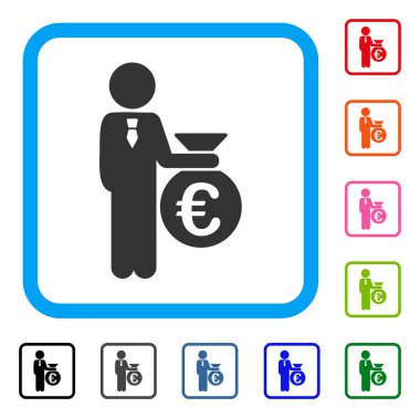 Euro bankacı simgesi çerçeveli