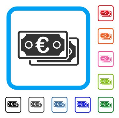 Euro banknot simgesi çerçeveli