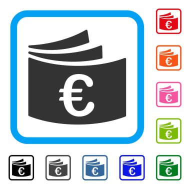 Euro çek defteri simgesini çerçeveli