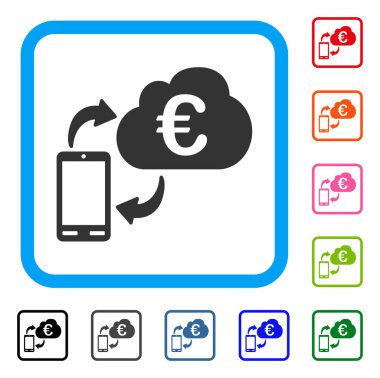 Bankacılık euro bulut simgesi çerçeveli