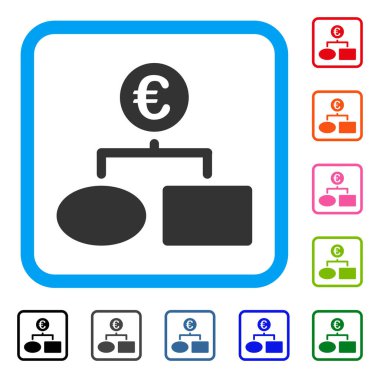 Euro akış şeması simgesi çerçeveli