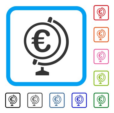 Euro küre simgesi çerçeveli