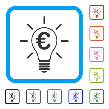 Euro fikir ampul simgesi çerçeveli