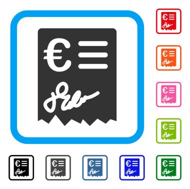 Euro fatura simgesi çerçeveli