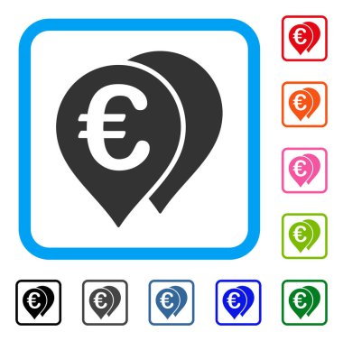 Avrupa harita işaretleri simgesi çerçeveli