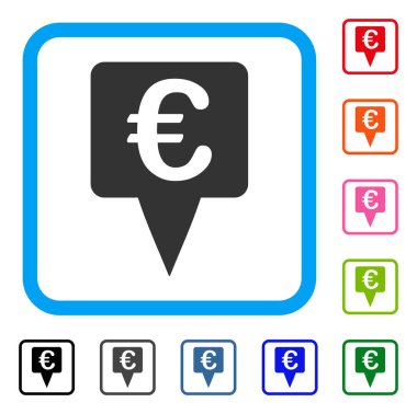 Avrupa harita işaretçi simgesi çerçeveli