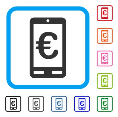 Euro hareket eden banka simgesi çerçeveli