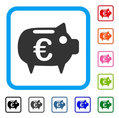 Euro kumbara simgesi çerçeveli