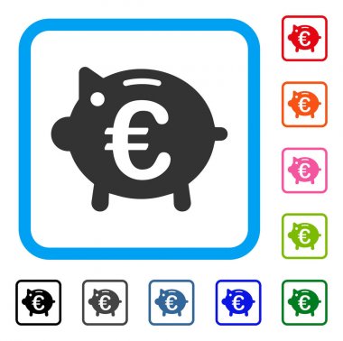 Euro kumbara simgesi çerçeveli