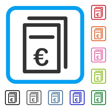 Belgeleri fiyatlandırma euro simgesini çerçeveli