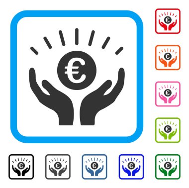 Euro refah simgesi çerçeveli