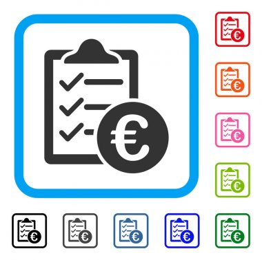 Euro satınalma defteri simgesini çerçeveli