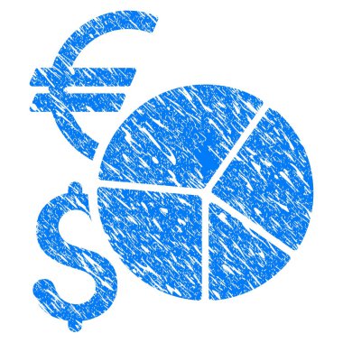 Para birimi pasta grafiği Grunge simgesi