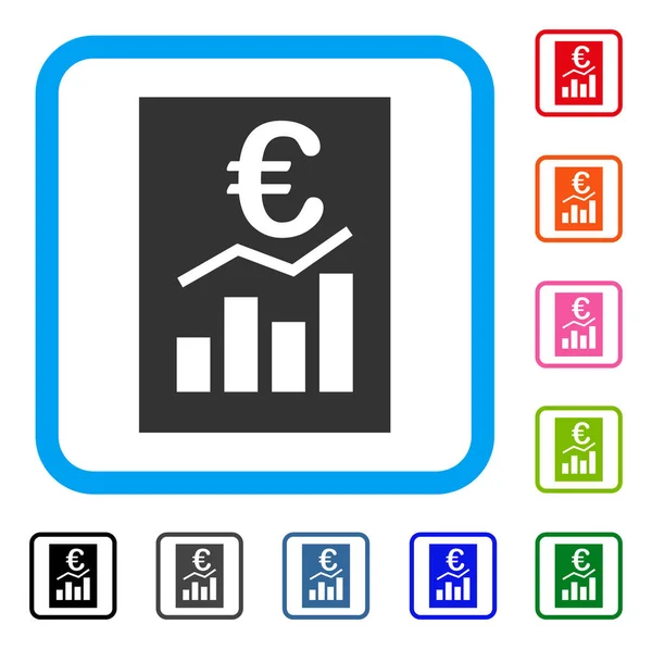 Rapport de vente euro encadré icône — Image vectorielle