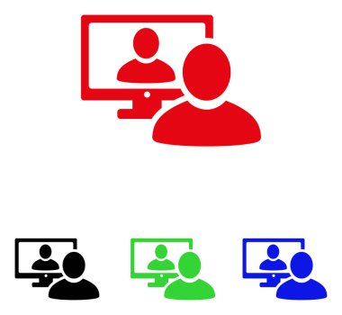 Çevrimiçi görüntülü sohbet vektörü simgesi