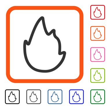 Yangın kontur simgesini çerçeveli