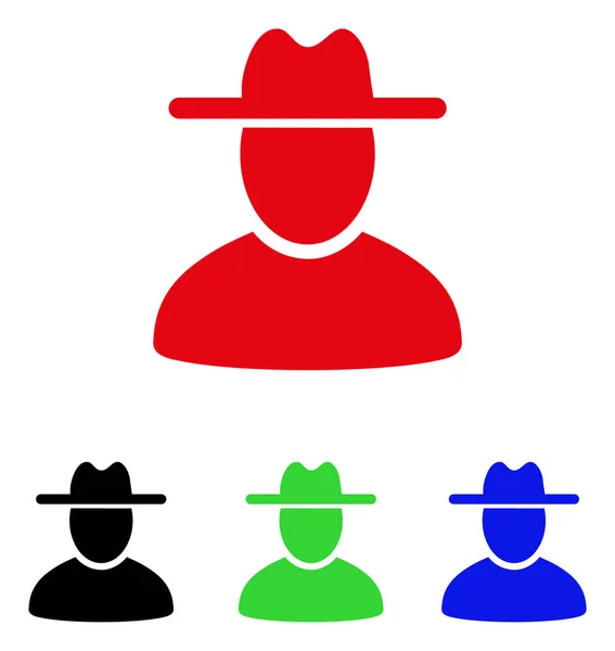 Sombrero Hombre Vector Icono — Vector de stock