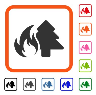 Orman yangını simgesi çerçeveli