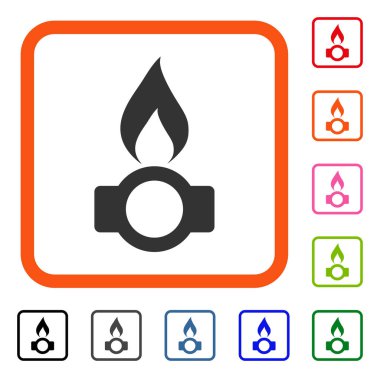 Gaz alev simgesi çerçeveli