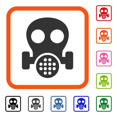 Gaz maskesi simgesi çerçeveli