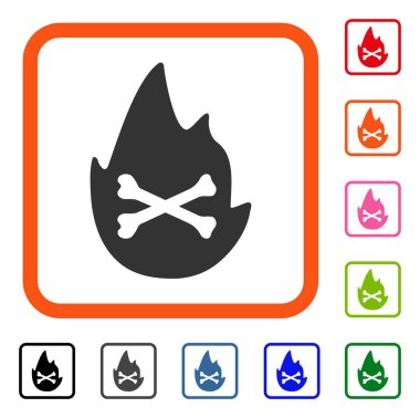 Cehennem ateşi alev simgesi çerçeveli