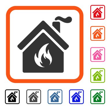 Mutfak yangın simgesi çerçeveli