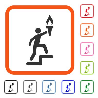 Lider tırmanış meşale ile simge çerçeveli