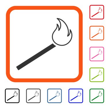 Maç ateş simgesi çerçeveli