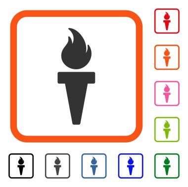 Meşale yangın simgesi çerçeveli