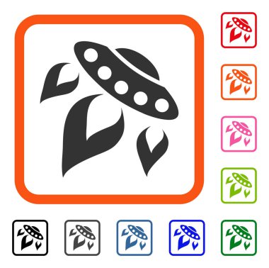 UFO başlangıç yangın simgesi çerçeveli