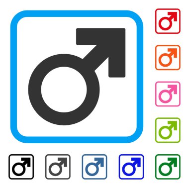 Erkek sembol simge çerçeveli