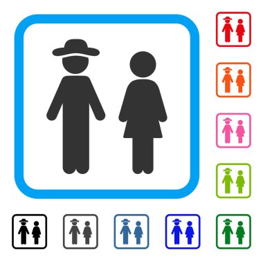 Beyefendi ve hanımefendi simgesi çerçeveli