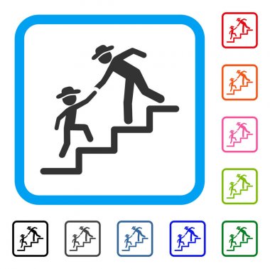 Beyefendi eğitim adımları simgesi çerçeveli