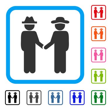 Beyefendi el sıkışma simgesi çerçeveli