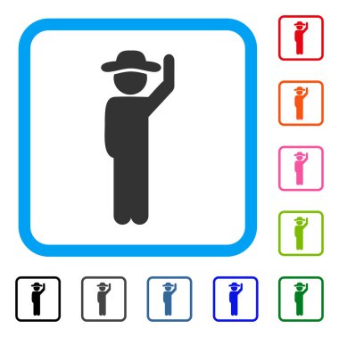 Beyefendi merhaba simgesini çerçeveli