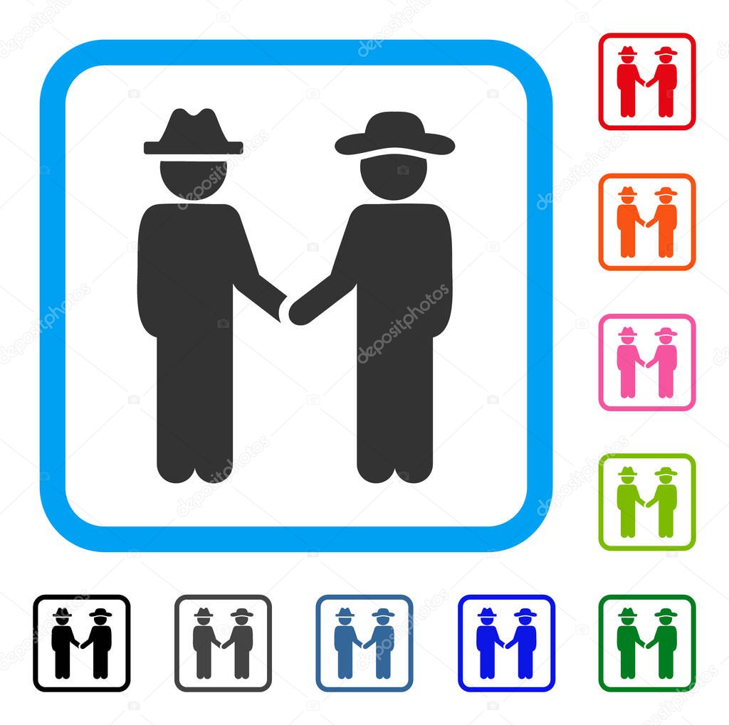 Gentleman Handshake Framed Icon