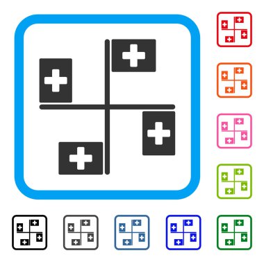 Hastane bayrak simgesi çerçeveli