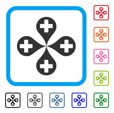 Hastane harita işaretleri simgesi çerçeveli