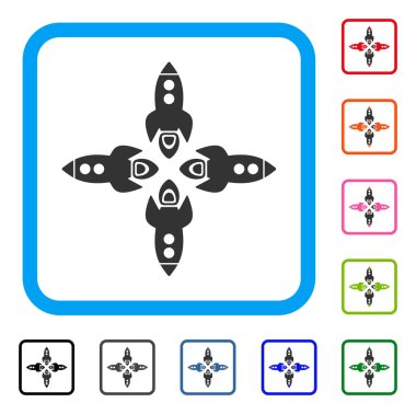 Roketler simgesi çerçeveli