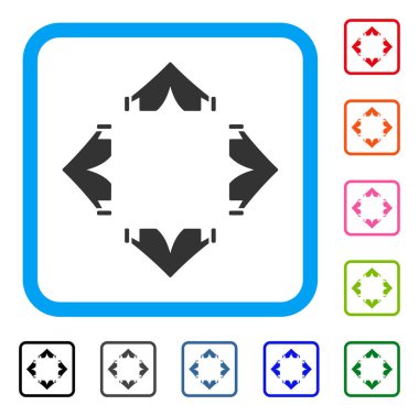 Çadır kampı simgesi çerçeveli