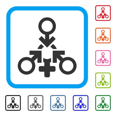 Çift Kişilik Standart penetrasyon seks simgesi çerçeveli