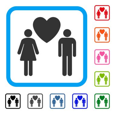 Aşk kişi simgesi çerçeveli