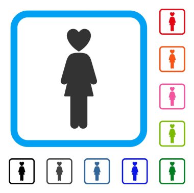 Sevgili kadın simgesi çerçeveli