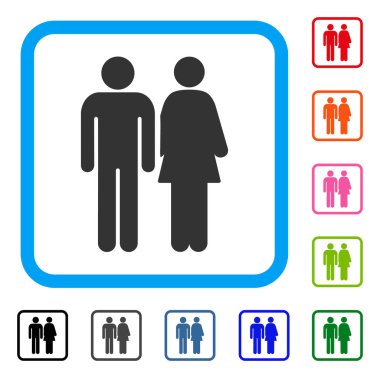 Evli çift simgesi çerçeveli