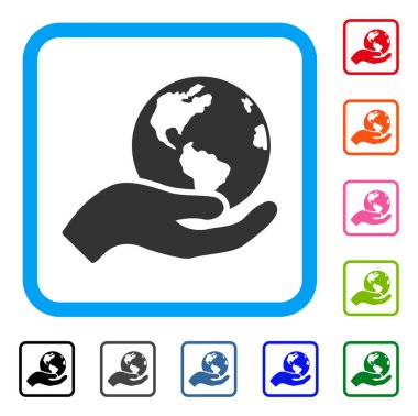 Toprak bakımı simgesi çerçeveli