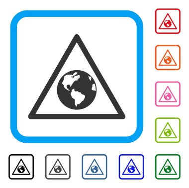 Dünya uyarı simgesi çerçeveli