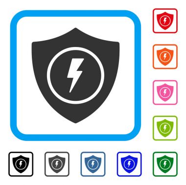 Elektrik koruma simgesi çerçeveli